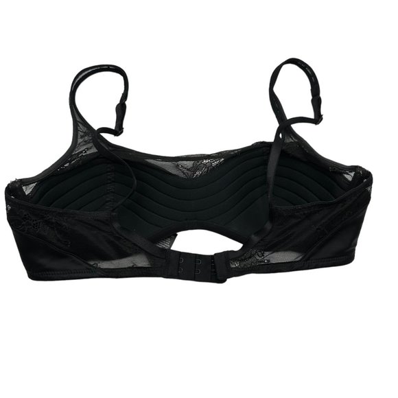 Clavin Klein Bra Womens 34B Black Bandeau Lace Adjustable Straps Lightly Padded - Picture 6 of 9